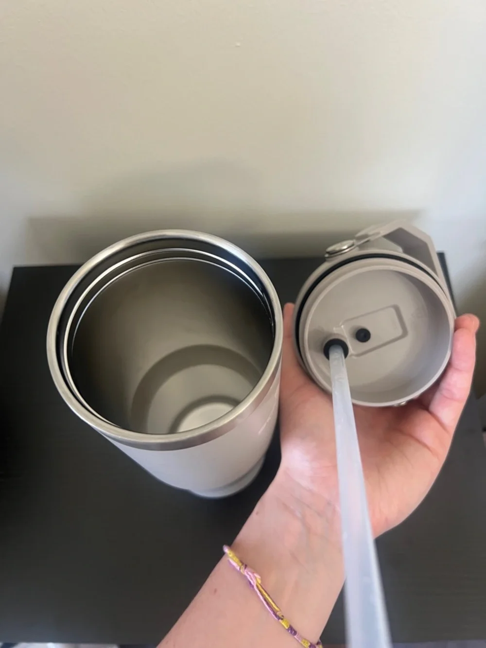 Stanley Light Gray Travel Tumbler with Flip Lid - Picture 5 of 5